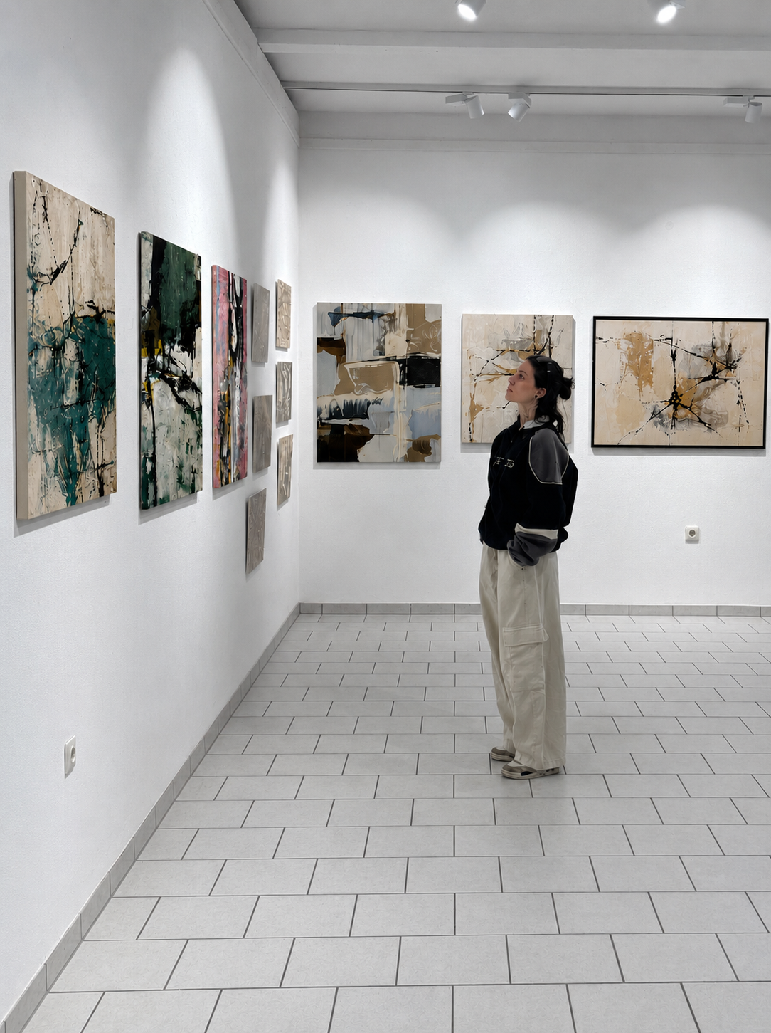 Werke an einer Wand — Referenz für die Café-Agata-Hängung